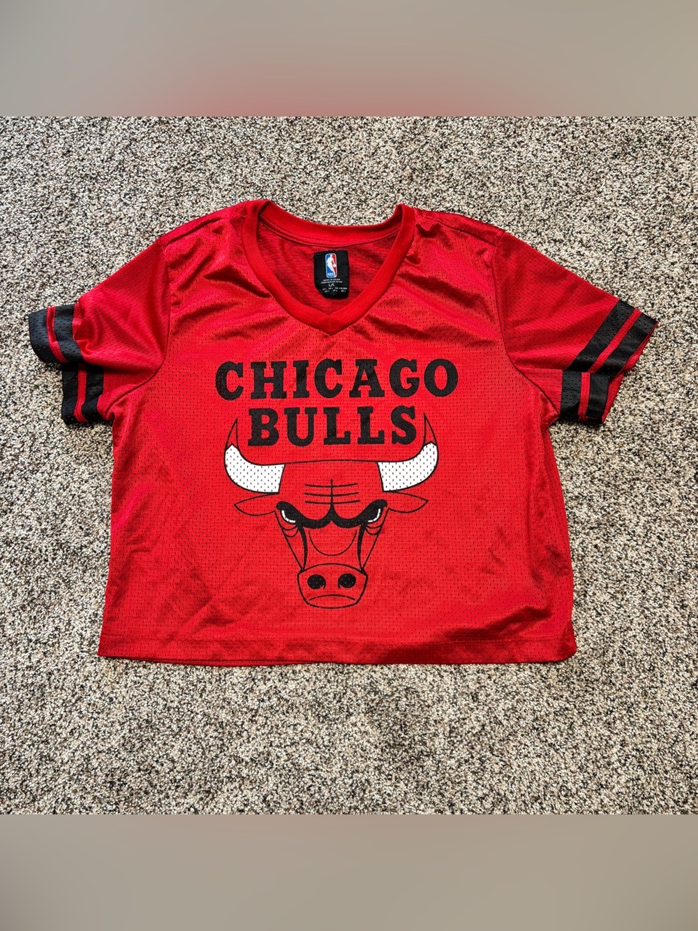 Chicago Bulls NBA Basketball cropped mesh jersey women’s large